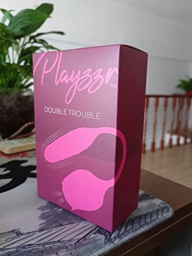 Playzzr Double Trouble Rose Vibrator & Thrusting Dildo 2 in 1 Rechargeable, Wireless, and Waterproof, with 55 Unique Combinations Rose Sex Stimulator for Women